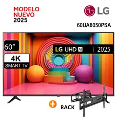 LG - Televisor LG 60 Smart UHD 4K Thinq Ai 60UA8050PSA + RACK