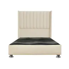 GENERICO - Cama tapizada Roma Pcromadas - 2plz Beige claro