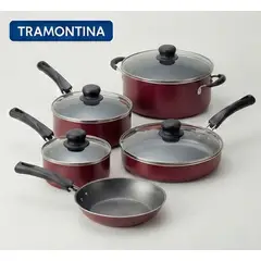 TRAMONTINA - Juego de Ollas 9 piezas Rojo