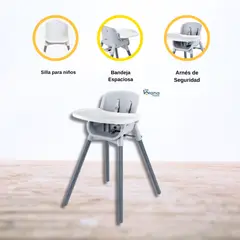 CHICCO - Silla de comer para niños »ZEST MOOM» GREY