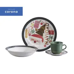 CORONA - Juego de Vajilla 16 Pzas Navidad Santa Dream