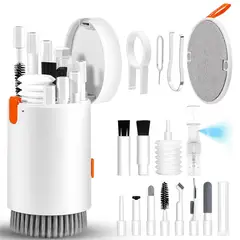 GENERICO - Kit de limpieza portátil multifuncional 20 en 1 blanco