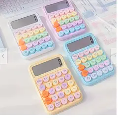 GENERICO - Calculadora de colores Pastel con botones redondos / pack 2 unidades