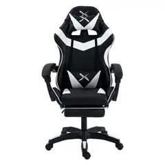 GENERICO - Silla Gamer Lyzor con posapiés SGBWTWN135B Black White