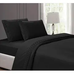 CASATEX - Juego de sabanas King 100% algodón con bordado