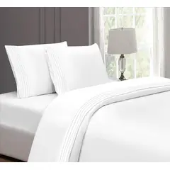 CASATEX - Juego de Sábanas Queen 100% Algodón con Bordado