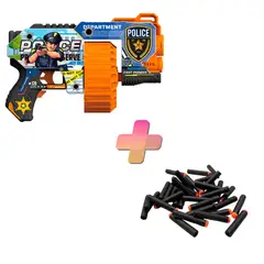 BAIHUI TOYS - LANZADOR ELECTRICO DE 30 DARDOS-POLICE Y 24 DARDOS DE REGALO