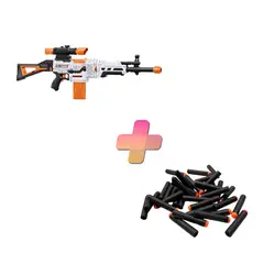 BAIHUI TOYS - ESCOPETA DE JUGUETE 48 DARDO BLANCA COMPACTA Y 24 DARDOS DE REGALO