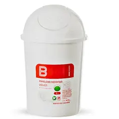 BASA - PAPELERA REDONDA VAIVÉN 8 LT Blanco-