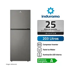 INDURAMA - REFRIGERADORA RI-359I TOP FREEZER 203L CROMA