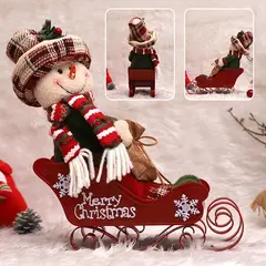 GENERICO - Muñeco de Nieve en Trineo Navideño “Merry Christmas