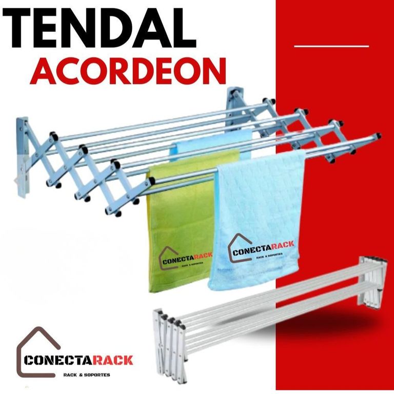 Tendedero De Ropa Acordeon de pared 60X61X22 cm