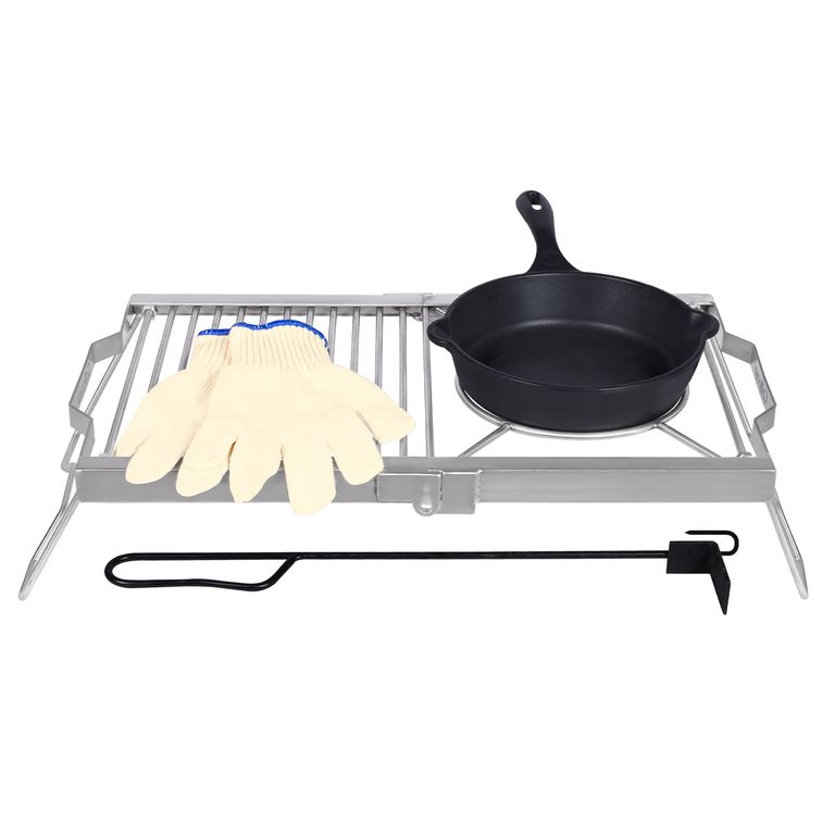 Set de Camping Parrillero Inoxidable x 4piezas