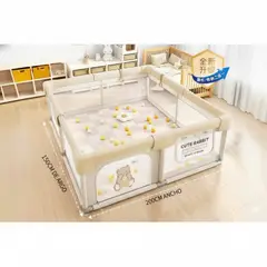 GENERICO - Parque Infantil Juego Cuna Corralito Valla Protectora Barandilla 150x200