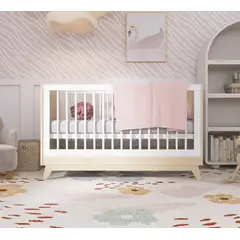 SOFT BABY LUXURY COTTON - Cuna Convertible Buenos Aires Blanca Malva