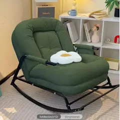 GENERICO - SILLA SILLÓN MECEDORA SOFÁ RECLINABLE PLEGABLE SALA TERRAZA JARDÍN VERDE