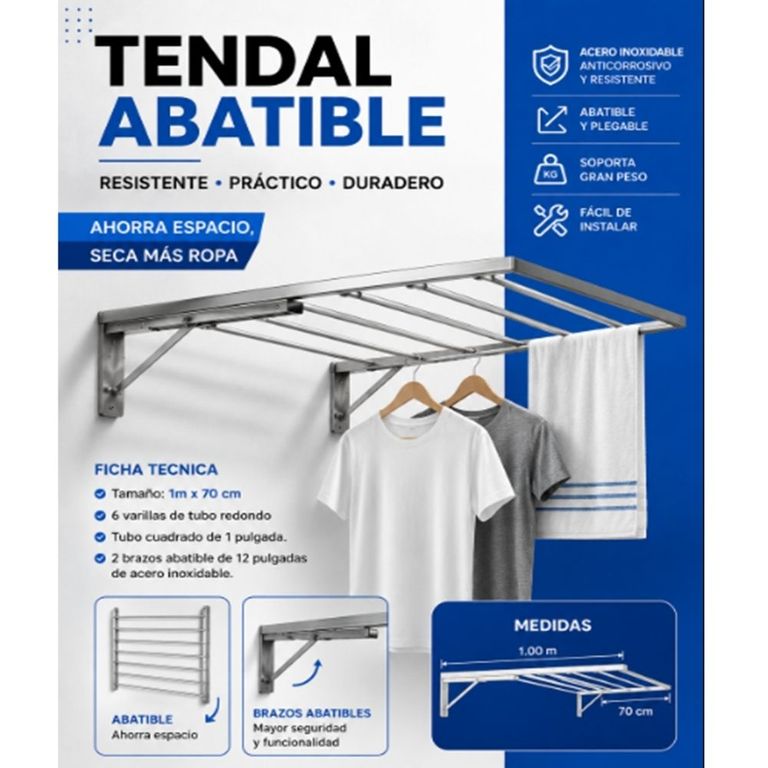 Tendedero Abatible de1m Aluminio de alta calidad