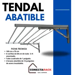 NACIONAL - Tendedero Abatible de1m  Aluminio de alta calidad