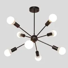 GENERICO - Lámpara Colgante Octopus Negro 8 Focos, Luces