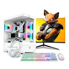 RYZEN - Pc Gamer AMD Ryzen 5 5500 8gb 500GB 24 RTX3050 6GB Mipclista RGB COMPUTADORA