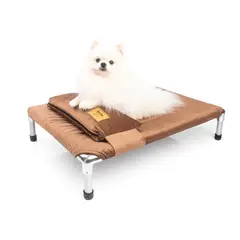 GENERICO - CAMA PARA PERRO TIPO HAMACA TELA TAPIZ TALLA M - MARRÓN + ALMOHADA DE REGALO