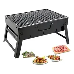 GENERICO - Parrilla Portátil Negra A Carbón Exterior Para Camping