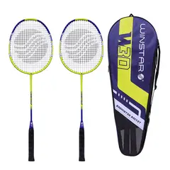 WINSTAR - RAQUETAS BÁDMINTON ALUMINIO PREMIUM 2PCS W30 AZUL AMARILLO