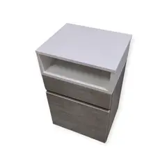 GENERICO - Velador melamina cajón y puerta Cemento