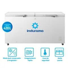 INDURAMA - Congeladora INDURAMA Defrost 420L Blanco CI-420BL
