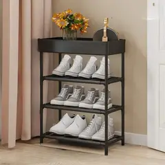 GENERICO - Zapatero organizador de 4 niveles color negro