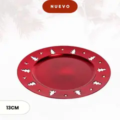 ICHIMATSU - Plato base de Plástico Navidad Árbol Rojo 33 cm (13”) X6Unid.