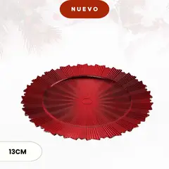 ICHIMATSU - Plato base de Plástico Navidad Sol Rojo 33 cm (13”) X6Unid.