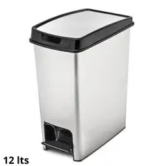 REY - Papelera Automática Clin Metalizada 12 lts-