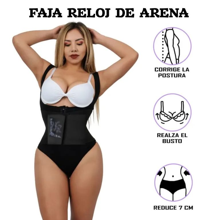 FAJA RELOJ DE ARENA PREMIUM CURVY - NEGRO TALLA L