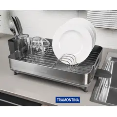 TRAMONTINA - Escurridor de Platos  Acero y Polipropileno