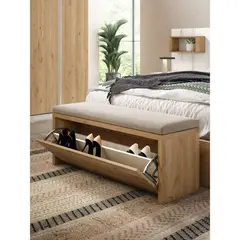 TU MESITA - Baul Zapatera con Asiento Acolchonado Gaius Color Duna