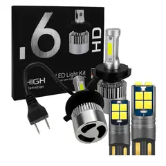 KOBO - Kit Bi LED Cree H4 S6 Plus 52000Lm + 2LED T10 Ultra Blanca