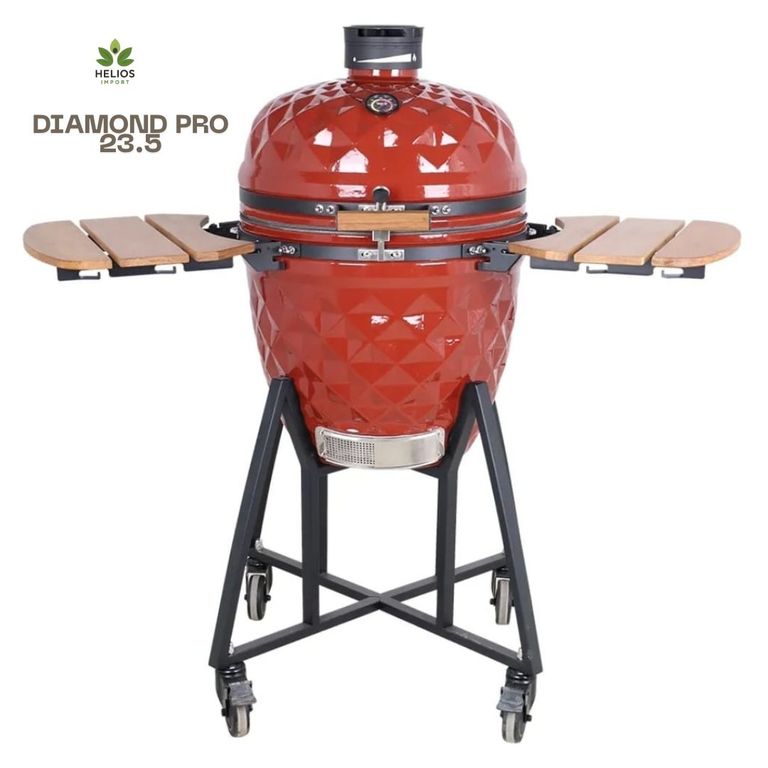 Kamado Diamond Pro 23.5″ Parrilla en color Rojo con Accesorios