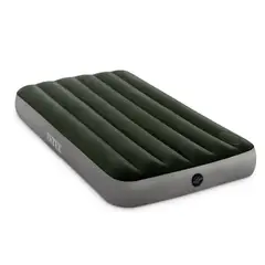Intex - Colchon Inflable 1 Plaza Verde con Inflador de Pie Intex