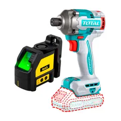 Total Tools - Combo Atornillador De Impacto 14 285nm + Nivel Lázer Verde