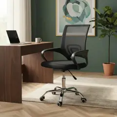 GENERICO - SILLAS ESCRITORIO ERGONÓMICAS EJECUTIVA GIRATORIA NEGRO BASE ACERO