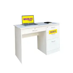 TEMEL - Escritorio Ejecutivo Blanco 120 cm Con Llave Melamina 18MM