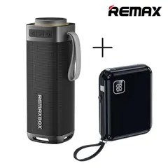 REMAX - Parlante Portátil Bluetooth 30W REMAX RB-M22 Negro + Power Bank RPP-572 10000mAh