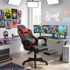 XION - Silla Gamer Ergonómica Vortex Cojínes Ajustables Posapiés 135° Rojo