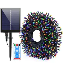 ARTEZA - Luces de Navidad Solares Multicolor 9m 100 LED con Control, 8 Modos, Carga Solar y Tipo C