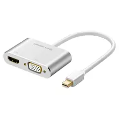 UGREEN - Adaptador UGREEN Mini DP a HDMI + VGA Plateado