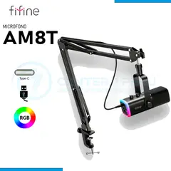 FIFINE - Micrófono Fifine AM8T Black con Brazo