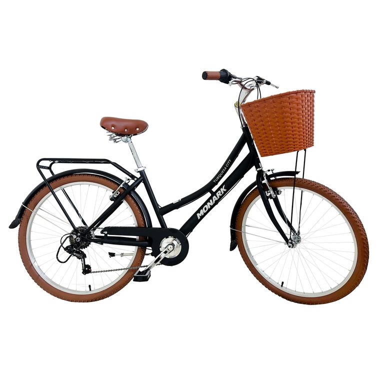 BICICLETA MONARK TURQUESA CITY 6V ARO 26 NEGRO