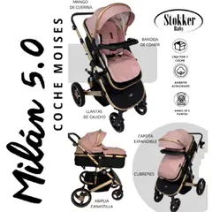 Stokker Baby - Coche Moises Milan con Mango de Cuerina Stokker Baby