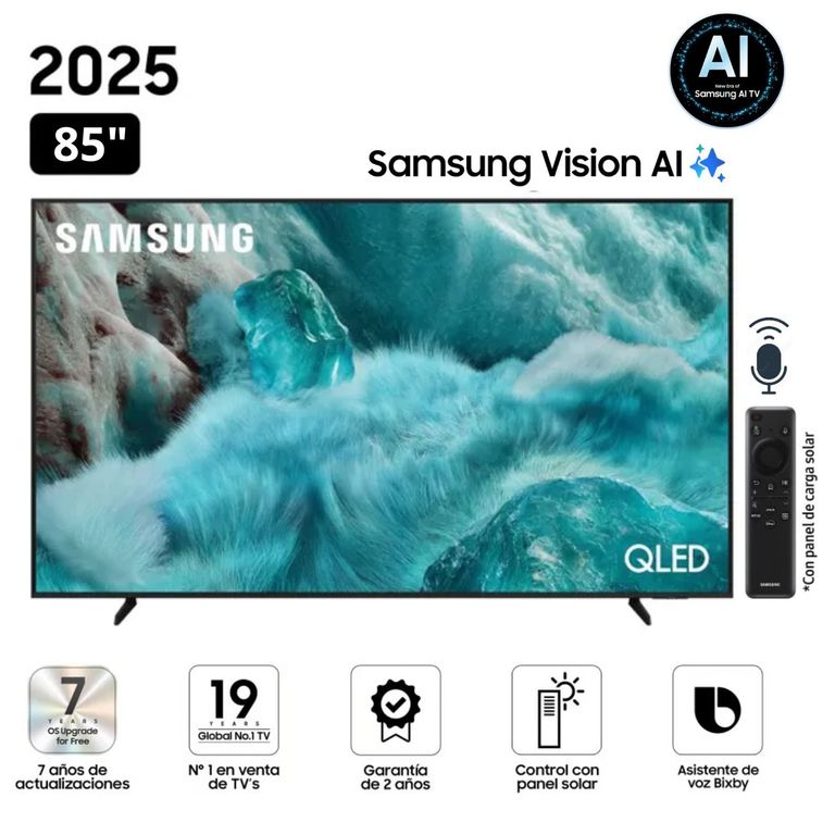 Televisor QLED 85 Visión AI Smart TV QN85Q7F - Nuevo 2025